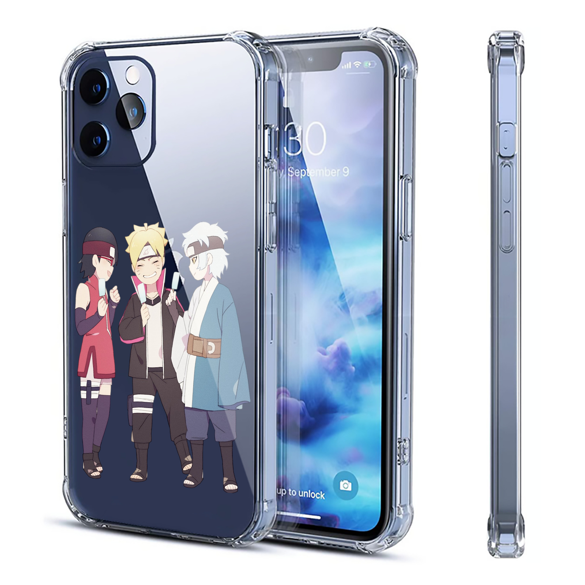 （画像用） NARUTO -ナルト- うちは サラダ Uchiha Sarada 【iPhone 12シリーズ対応】透明スマホケース（クリアソフトケース）